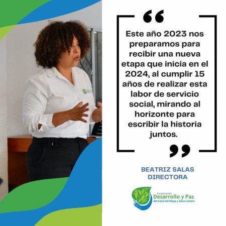 Beatriz Salas - directora del Programa Desarrollo y Paz del Canal del Dique